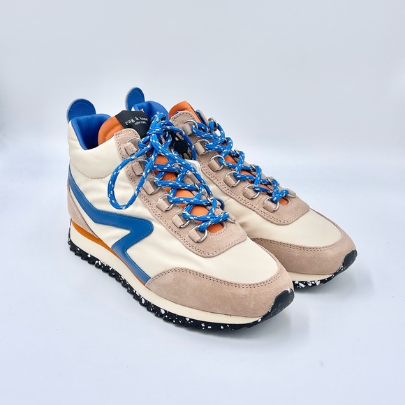 NEW Rag & Bone Retro Hiker Houndstooth Buff Sand Blue Sneaker Women’s size 7 - Picture 2 of 14